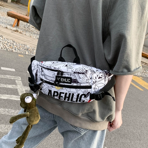 Мужская брендовая нагрудная сумка для школьников, японская модная сумка через плечо для отдыха, поясная сумка на одно плечо