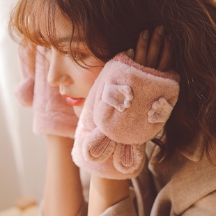 森马          手套女加绒加厚