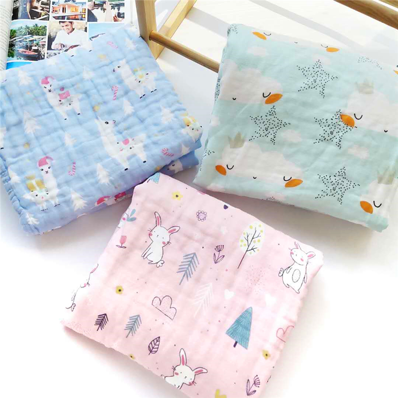 Infant 6-layer yarn high density cotton gauze Bath towel towel Children's baby blanket small quilt Newborn soft bag quilt