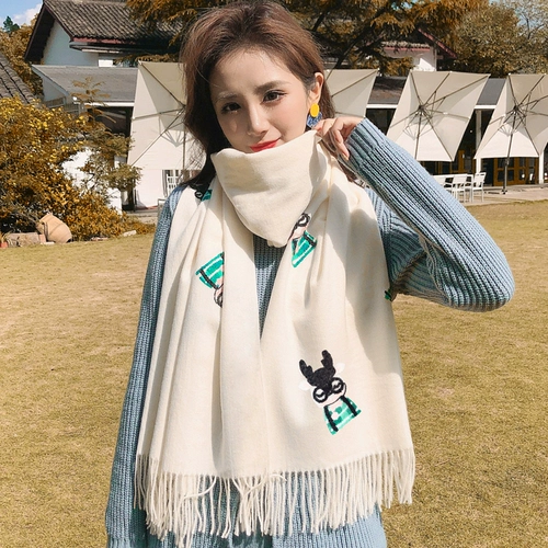 Демисезонный длинный шарф из искусственного меха, универсальная удерживающая тепло накидка, в корейском стиле, увеличенная толщина