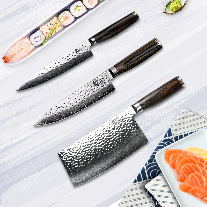 【旗舰店】Shun旬日本旬刀大马士革辅食主厨刀菜刀多用刀套装-Taobao