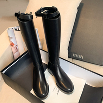 Cavaliers boots female British do not have knee high boots leather boots single boots thick and long tube boots horse boots female boots