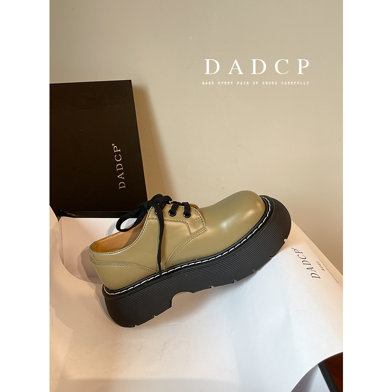 (Egg Set Honest) Head Martin boots Women 2021 Autumn winter new thick bottom lacing leather b Bib V Short Boots