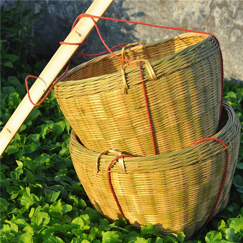 Boutique Zhuang Number of baskets Bamboo Woven Fabrics Naughty Baskets of grain Grain Bamboo Baskets Containing baskets Happy Basket dustpan