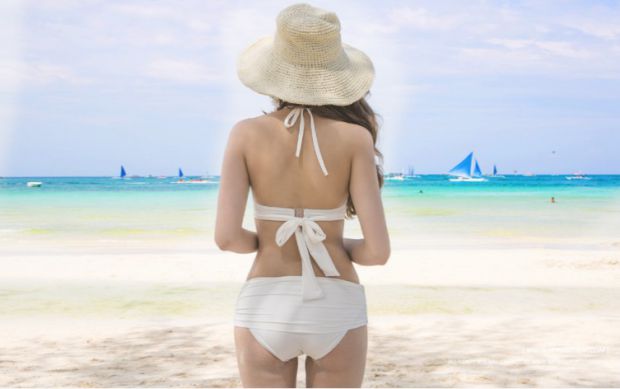 Hàn Quốc bikini nóng bỏng áo tắm thép tấm của phụ nữ tập hợp kích thước ngực đen trắng bikini bikini nóng bỏng mùa xuân đồ bơi nữ 2 mảnh