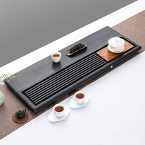 Senyu green wood grain Stone tea tray household simple storage double use red sandalwood tea table rectangular dry bubble table Tea Sea