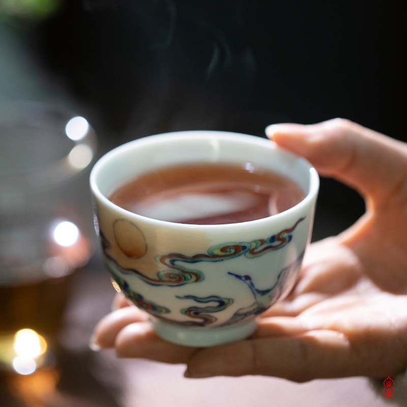 Qin Qiuyan the teacher bucket color hand - made James t. c. na was published grain single CPU jingdezhen checking ceramic masters cup sample tea cup