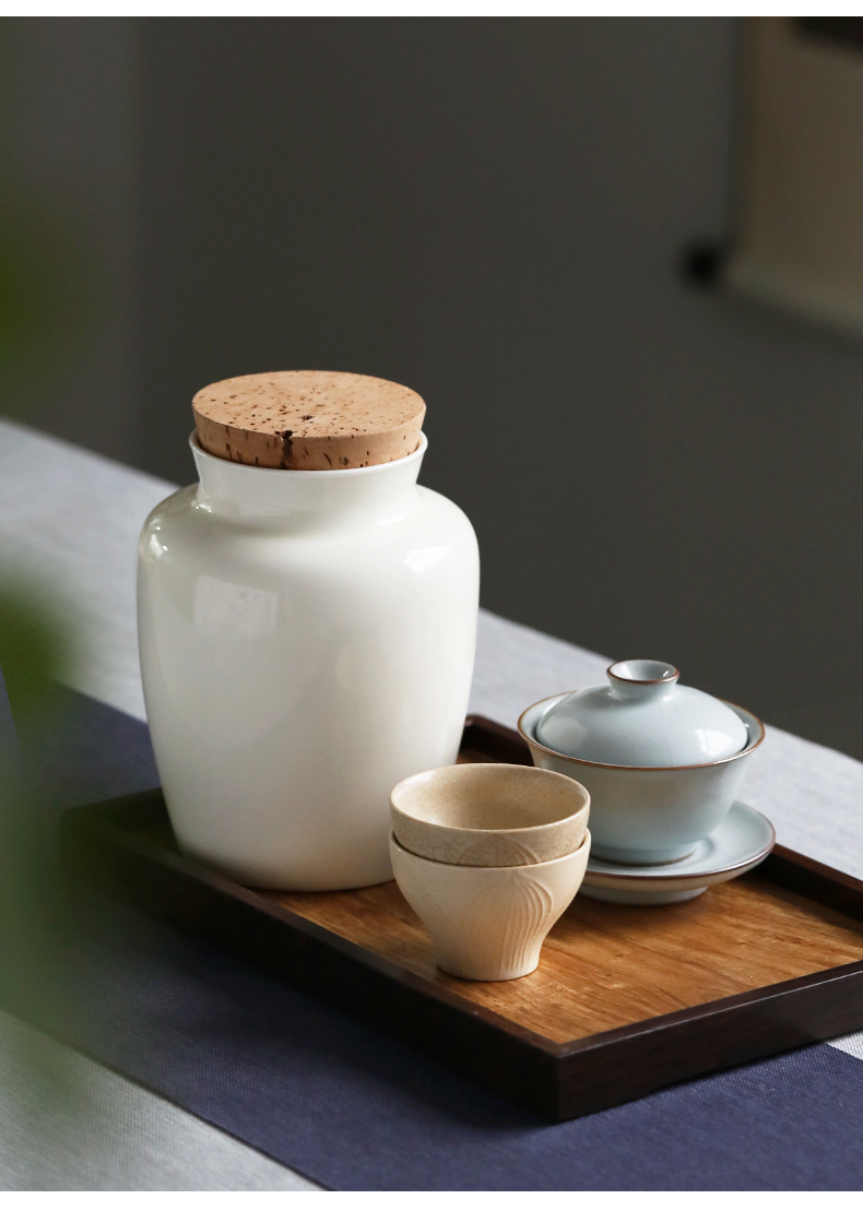 Rations of required large tea caddy fixings half jins light seal POTS jingdezhen high temperature ceramic seal pot