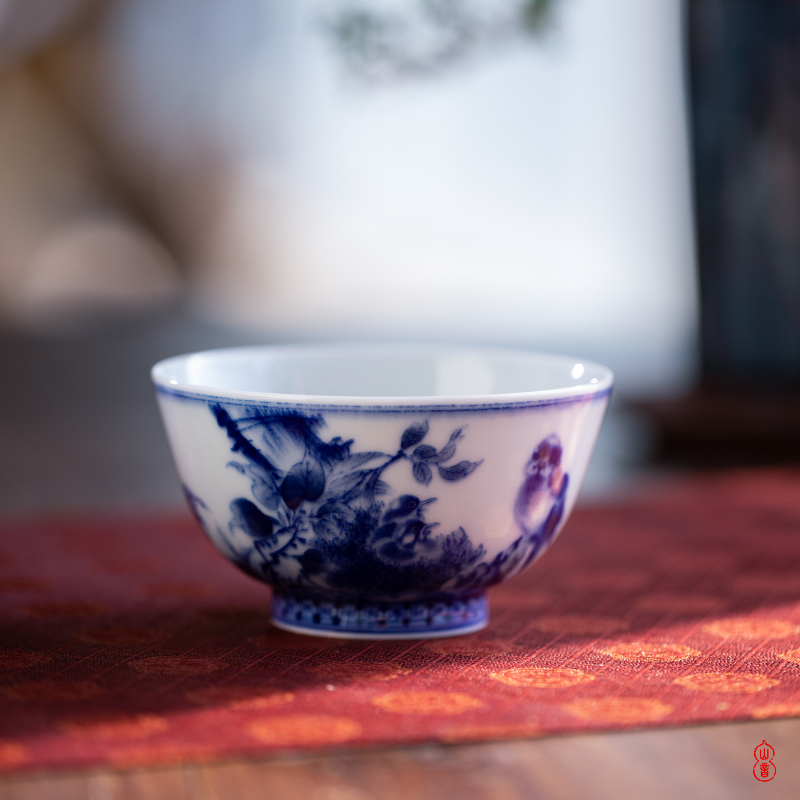 Arborist su tending figure large bowl of jingdezhen ceramic masters cup single CPU kung fu tea tea tea cups