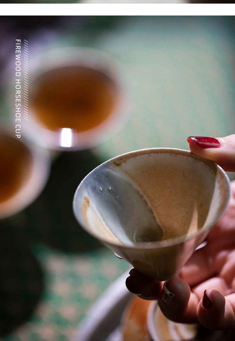 Firewood mountain contributor perfectly playable cup jingdezhen natural dust to make a fire unglazed ceramic masters cup cup by hand