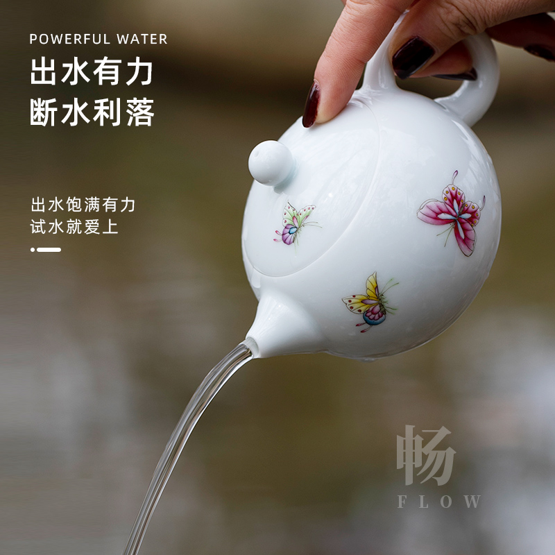 Mountain sound teapot small single pot of jingdezhen jingdezhen ceramic teapot shih pot pure manual painting kung fu tea pot