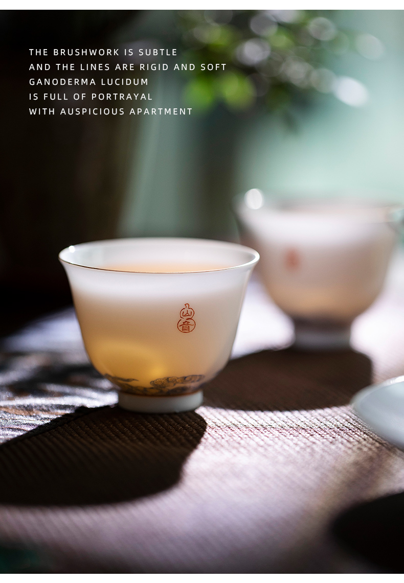 Mountain sound pastel hand - made qingyun masters cup 80 ml of jingdezhen ceramic cups sample tea cup kung fu tea set