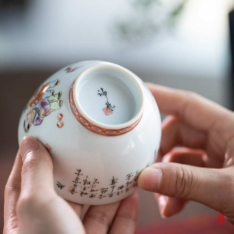 Ruyi lad found of art hall of jingdezhen checking ceramic cups master cup kung fu tea sample tea cup