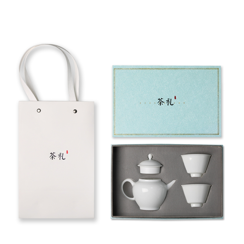 New age 3 sets of tureen tea cups suit jingdezhen ceramic POTS kung fu tea set household contracted white porcelain