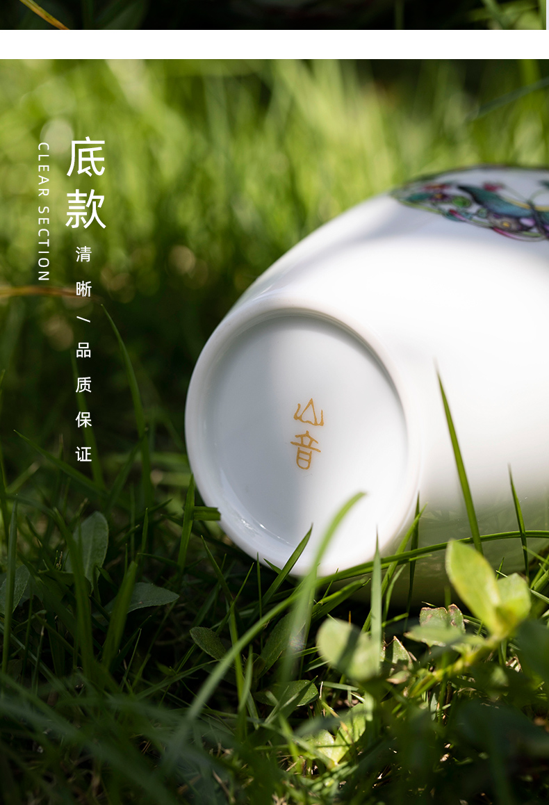 Wake up POTS butterfly like brocade pure manual painting small storage tanks of jingdezhen ceramic seal tank portable receive a box