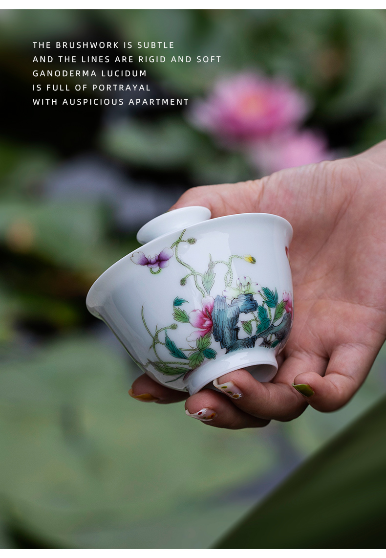 Corn poppy only two tureen jingdezhen hand - made ceramic tureen tureen pure manual single kung fu tea cups