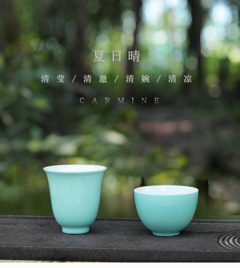 Apple green color glaze thin foetus sample tea cup kung fu masters cup single cups little cups of jingdezhen ceramic tea set