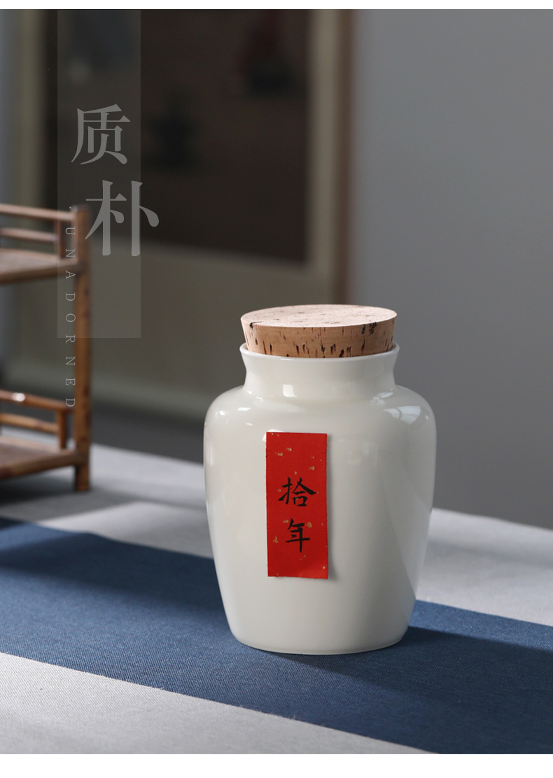 Rations of required large tea caddy fixings half jins light seal POTS jingdezhen high temperature ceramic seal pot