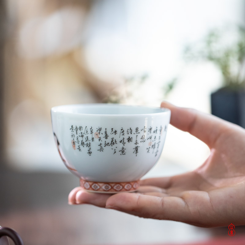 Ruyi lad found of art hall of jingdezhen checking ceramic cups master cup kung fu tea sample tea cup