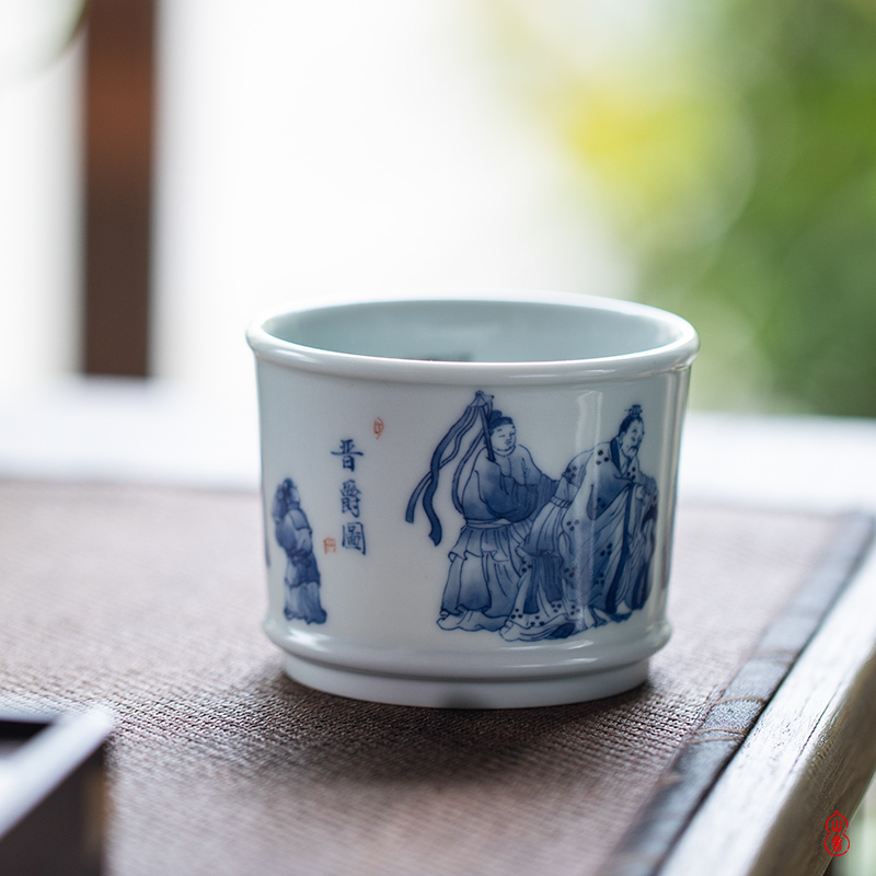 Poly real rings don knighted figure masters cup hand - made porcelain of jingdezhen ceramics kung fu tea cups sample tea cup
