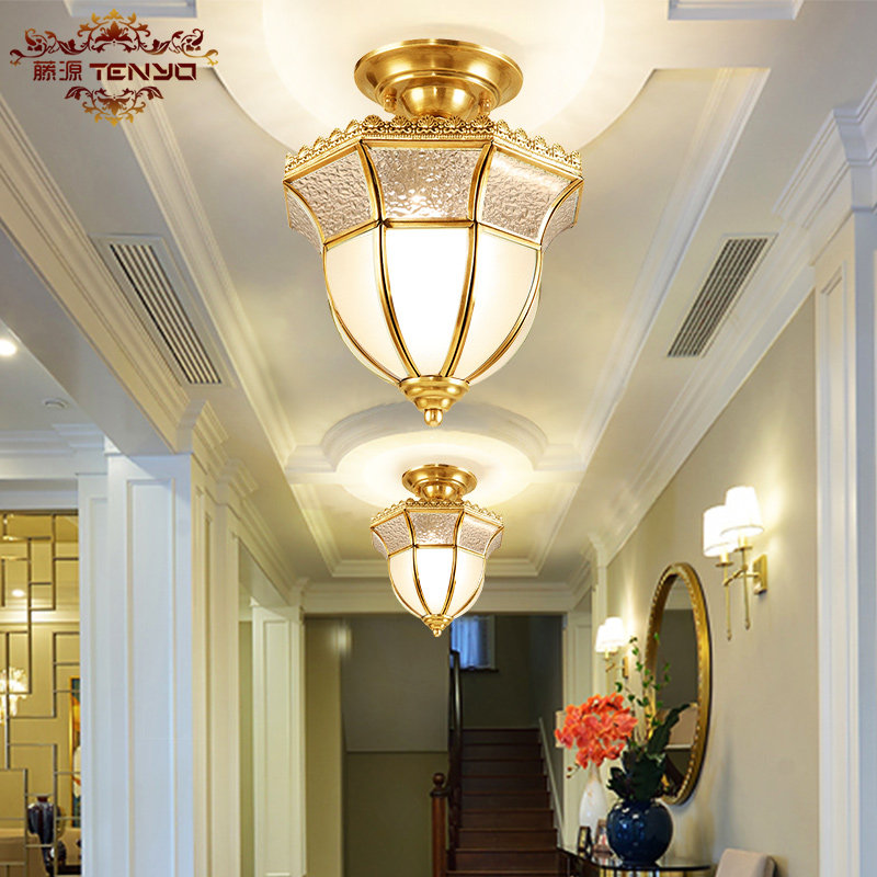 Fujian - style European - style copper ceiling lamp porch - lamp hallway lamp American cloakroom lounge balcony lamp