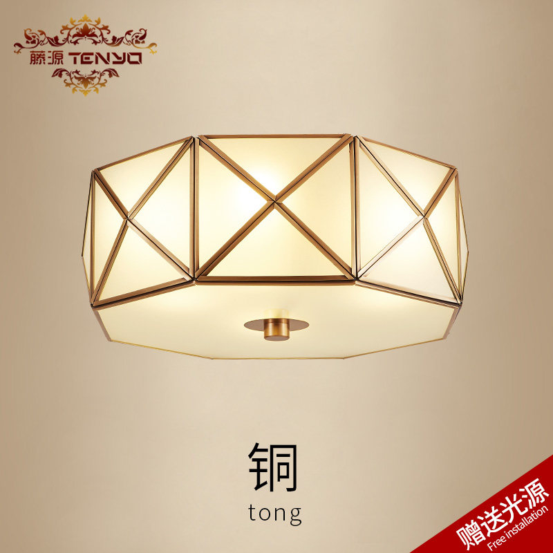 American all-copper suction top light modern minimalist small living room light personality bedroom light walkway lamp balcony lamp Eurostyle bronze lamp