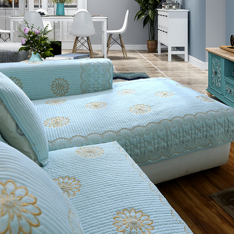 Washed cotton sofa cushion four seasons universal fabric non-slip simple modern cotton sofa towel cover living room full cover