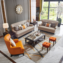 American light luxury modern high-end villa model living room complete set of sofa coffee corner table TV storage cabinet combination furniture
