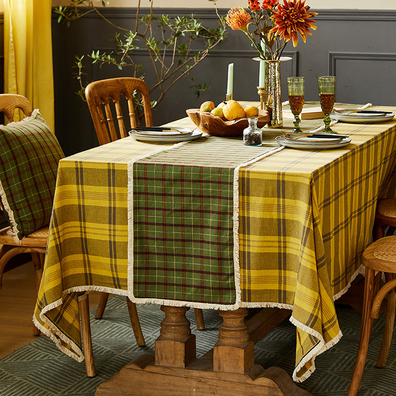 (25% off lone products)Plant Aipisburg plaid table flag, dining table plaid bed flag, physical objects shall not be returned or exchanged