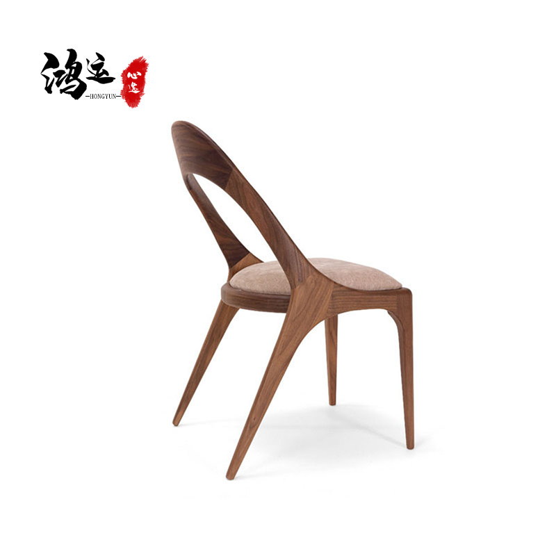 Nordic Minimalist Modern Leisure Chair Dining Chair Hotel Clubhouse Sample House Display Center Hu Peach Wood Single Chair New Chinese Solid Wood Chair