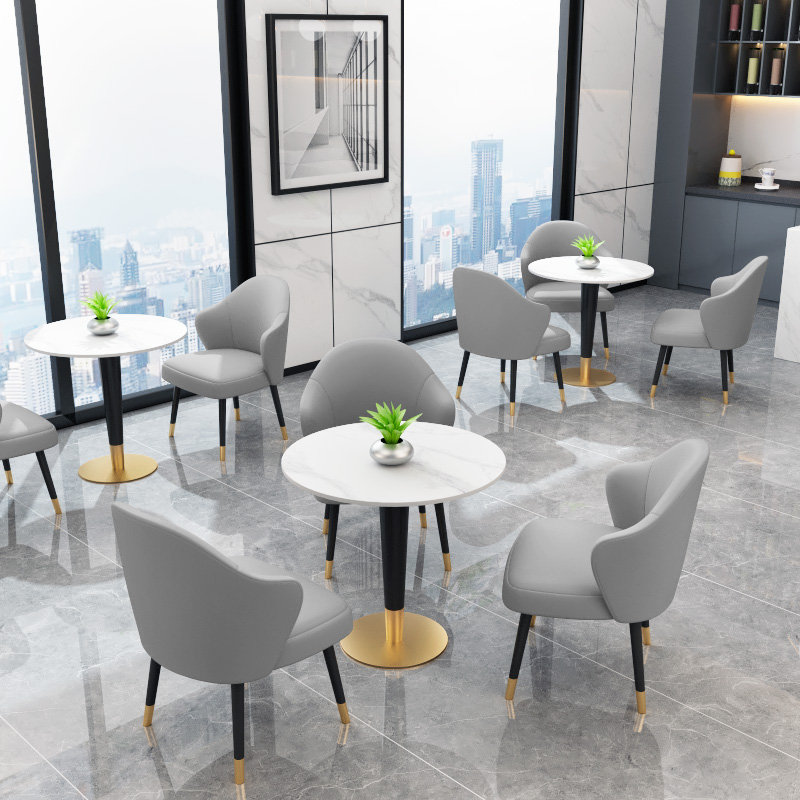 Nordic sample house exhibition center light luxury negotiation table and chair combination cafe hotel club reception negotiation table leisure small round table