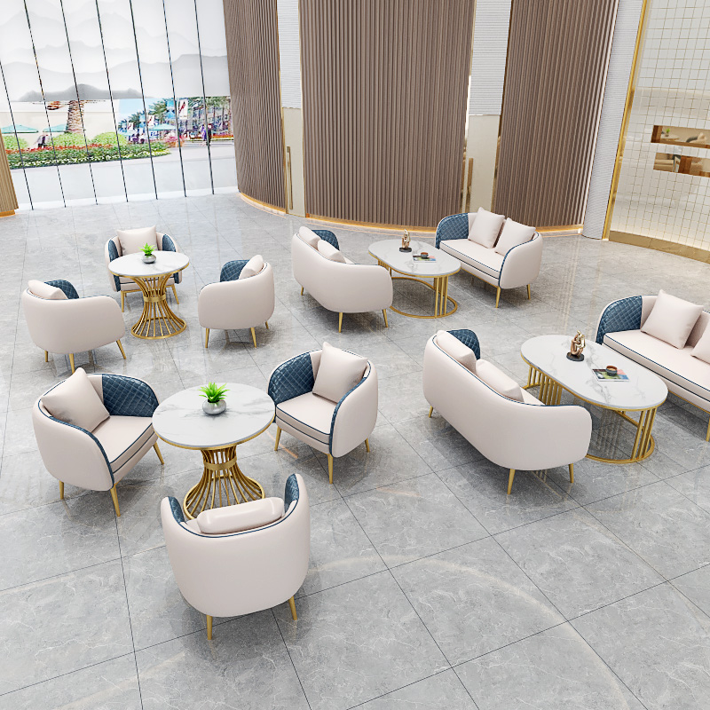Nordic light luxury sales office reception negotiation sofa hotel reception rest area restaurant card seat sofa table and chair combination