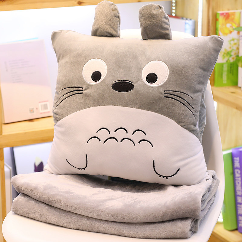 The office dragon cat holds a blanket three in one can interfere with pillow and warm hands, with cushion plush sleeping men and women