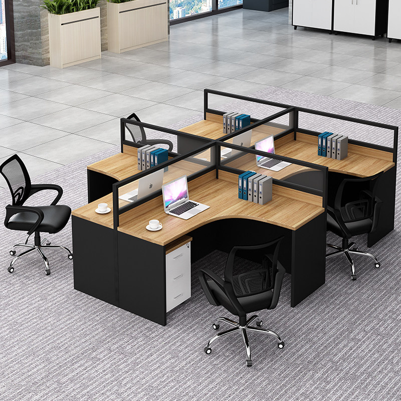 Office staff desk screen workplace desk staff table and chair assembly card seat 4 person 6 person package installed