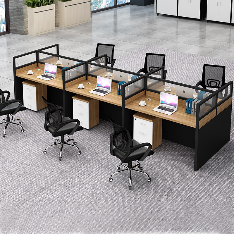 Staff Desk chair 6 People with staff Screen Single 4-four-position Combined Office Brief modern clamping base