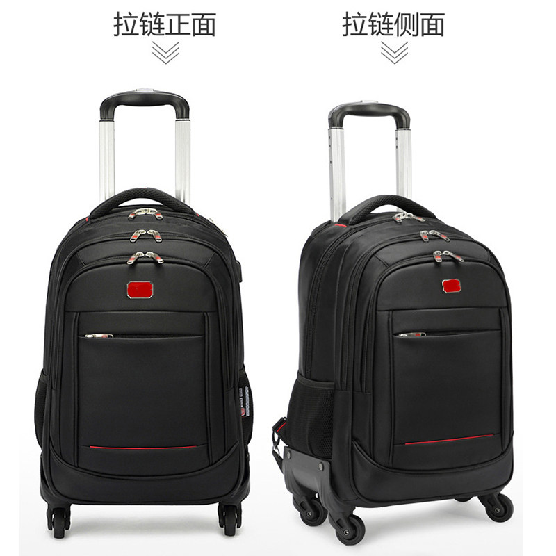 Tie rod backpack backpack backpack unisex large capacity super light student universal wheel 1822 inch business school bag