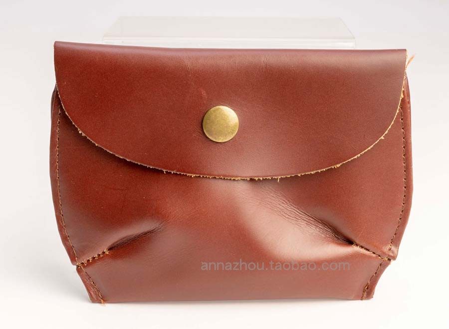 Japan Imported Handicrafts Samansa Mos2 Cow Leather Miscellaneous Bag Handmade Cow Leather Zero Money Packet