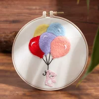 【Красочный воздушный шар】 Женщинный круглый рамка вышивки + инструмент