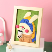 [Rabbit в жемчужных серьгах] (Получение инструмента+обучение видео+деревянная рама)