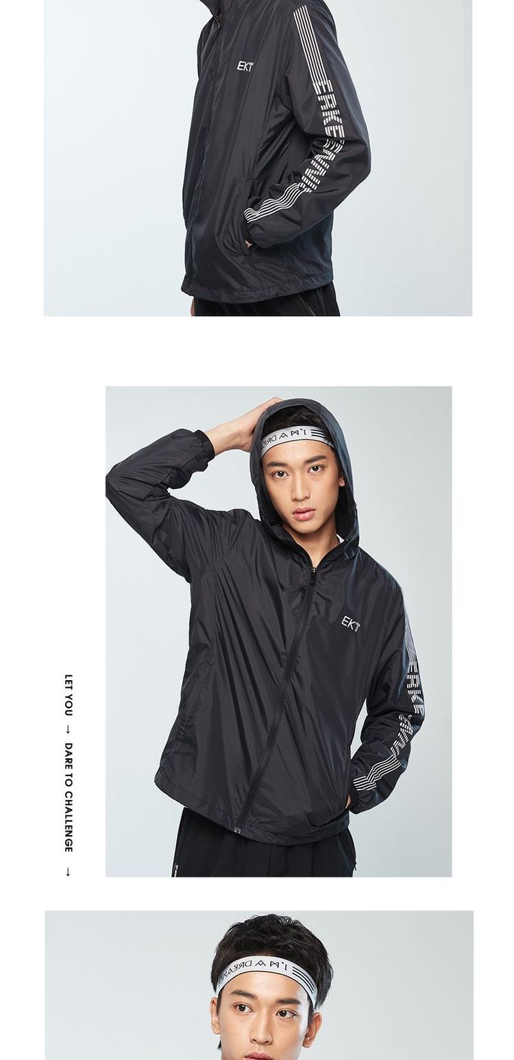 Áo khoác nam Hongxing Erke 2019 hè mới đơn giản mỏng thể thao giản dị áo sơ mi cardigan áo khoác nam - Áo khoác thể thao / áo khoác áo khoác reebok