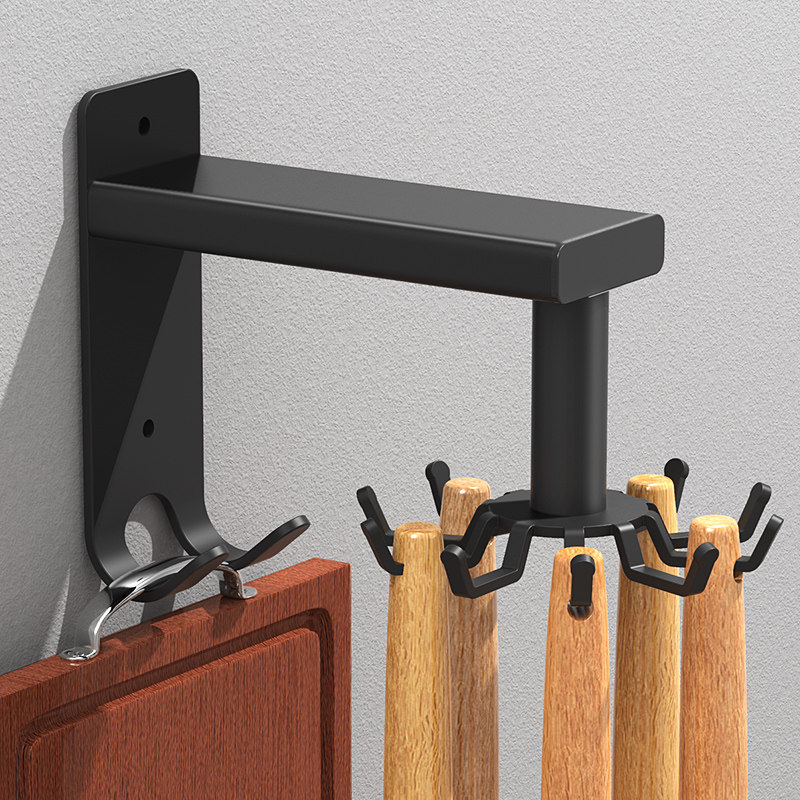 Kitchen Pan Shovel Shelving Shelving of Wall-mounted Wall-Free Wall Hook Spoon God Instrumental Supplies Containing shelf Class