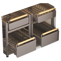 Pull-out storage rack under the kitchen sink layered rack in the cabinet multi-functional spice storage artifact cabinet drawer pull basket