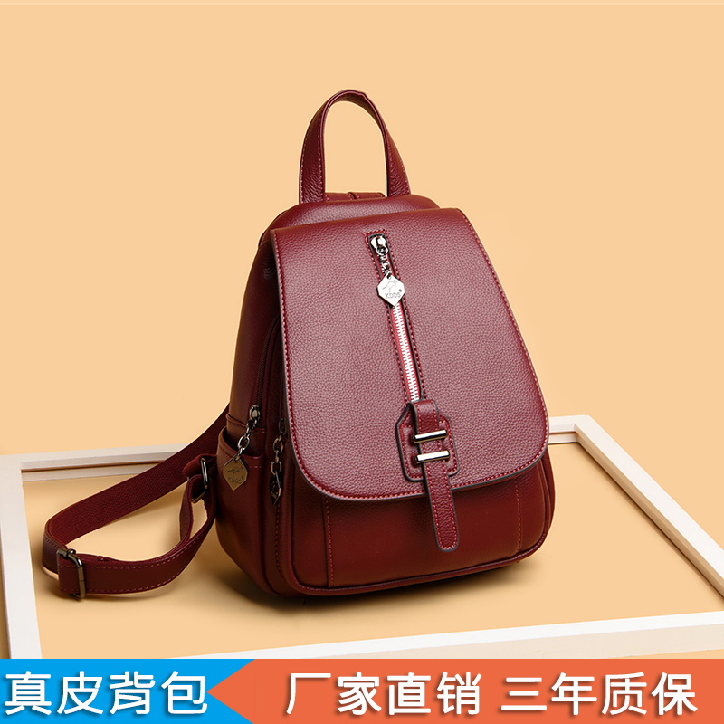 Genuine leather shoulder bag woman double shoulder bag 2022 new fashion 100 lap light casual Korean version Trend small bag soft leather bag