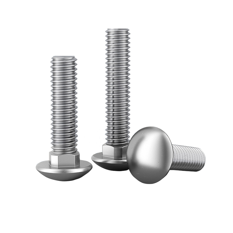 304 stainless steel wagon bolt M6 M8 M10 M12 semi-round head square neck screw bridge shelf screw
