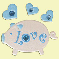 Shanghai Spot Japan Straight Sends High Time Painted Cute Little Pig Blue Phone Stickers