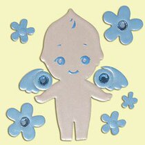 Shanghai Spot Japan Straight Sends High Time Painted Cute Angel Blue Phone Stickers