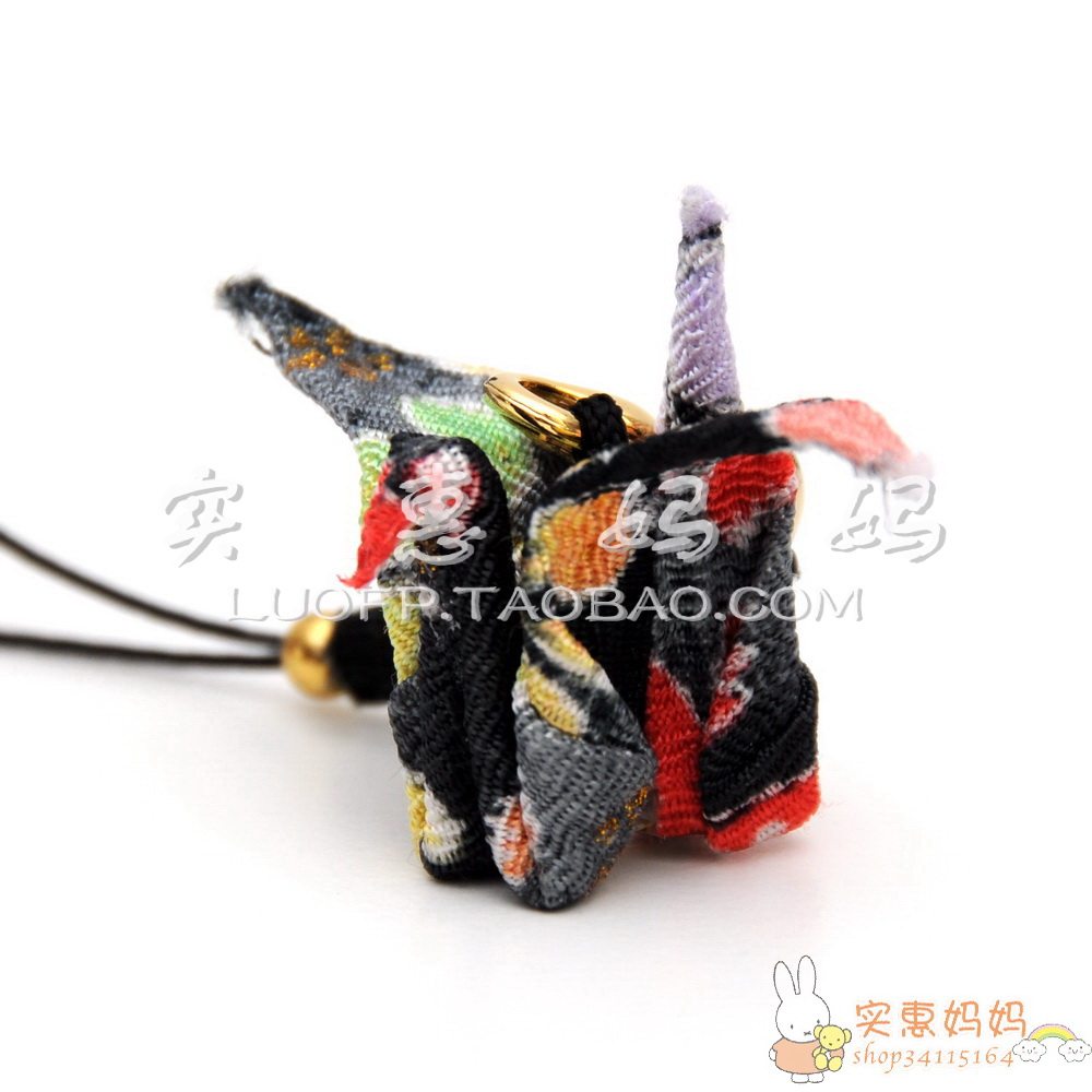 Chinese New Year Special Spot Japan Straight to Kyoto Wrinkle Silk Thousand Paper Cranes Black Mobile Phone Chain-Taobao