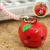 Import Special Price Spot Japan Straight Away And Wind Series Red Cute Apple Bell Cell Phone Chain