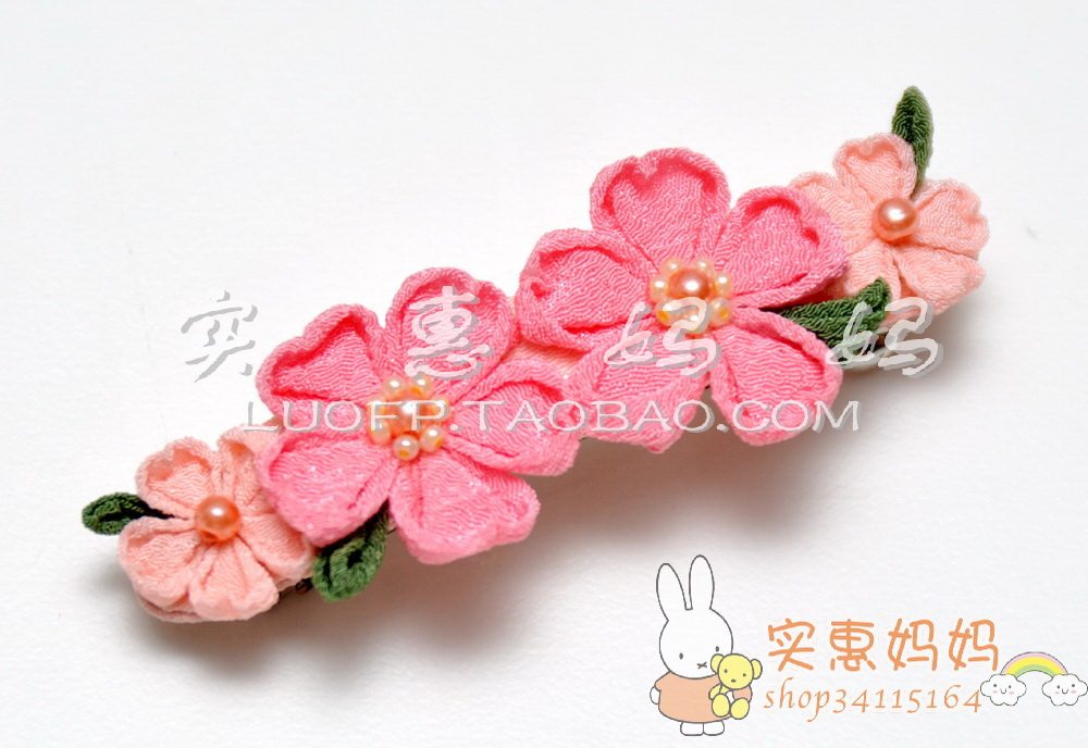 Shanghai Spot Japan Straight Sends Creamy Kyoto Hair Accessories Pink Cherry Blossom Side Clip Hair Clip