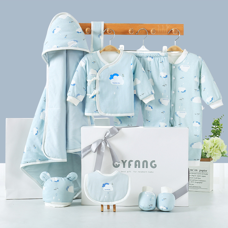 Baby clothes cotton clothes pants set gift box newborn 0-3 months 6 baby autumn and winter clothes thickened cotton jacket supplies gift